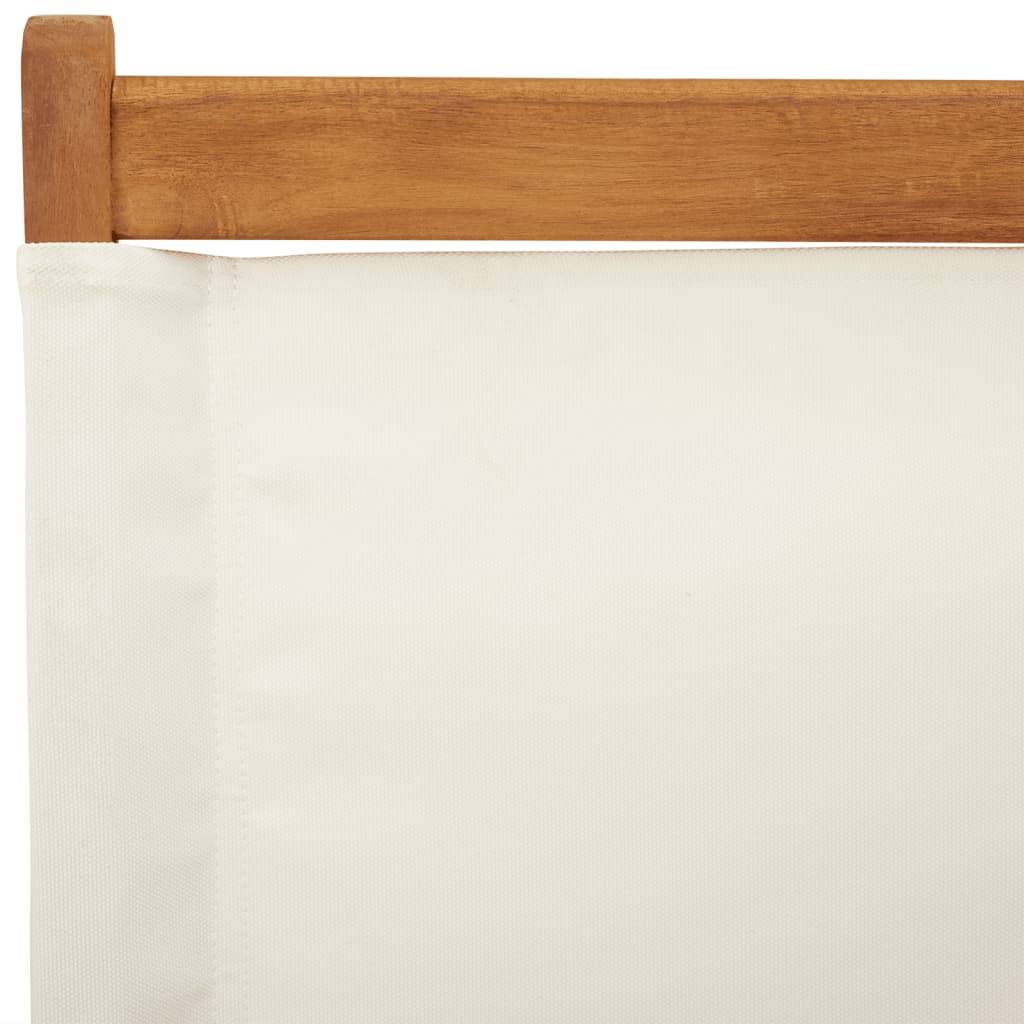 Lot de 2 Chaises de jardin - Chaises d'extérieur - Fauteuils de jardin blanc crème bois acacia massif tissu - Image 9