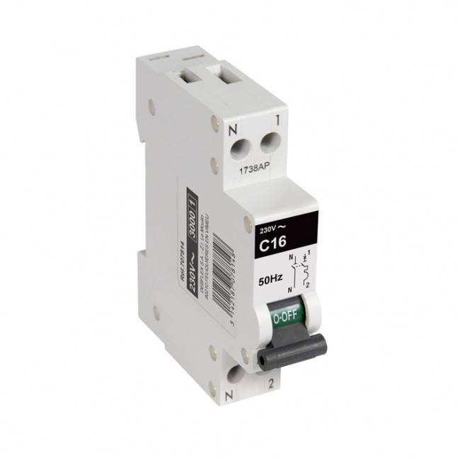 Disjoncteur 3KA Phase + Neutre 2 Ampères DEBFLEX Gris - 707501