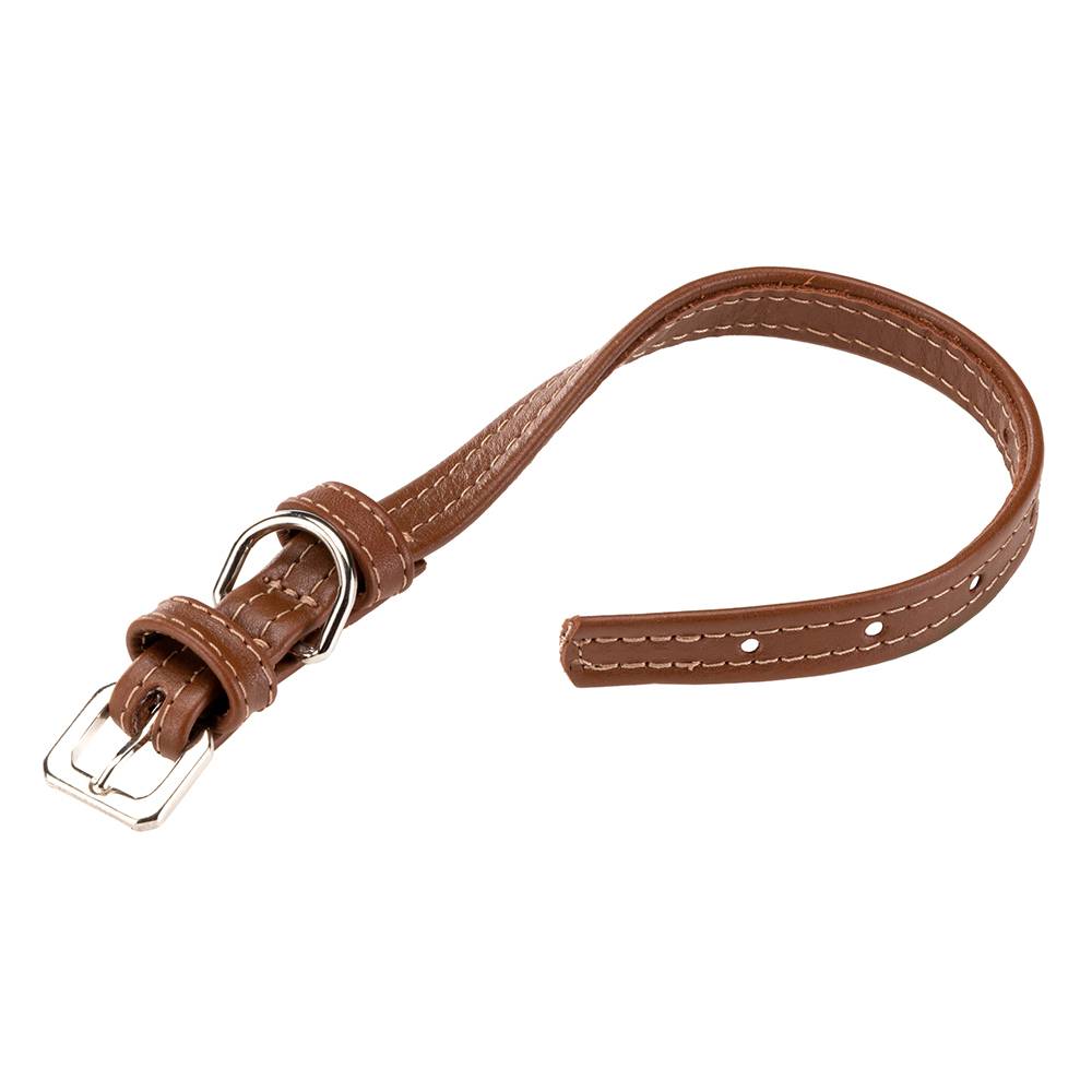 Ferplast - Collier pour Chiens VOGUE CF15/29, Cuir Véritable, Réglable, Boucle en Métal, Marron - Imagen 1