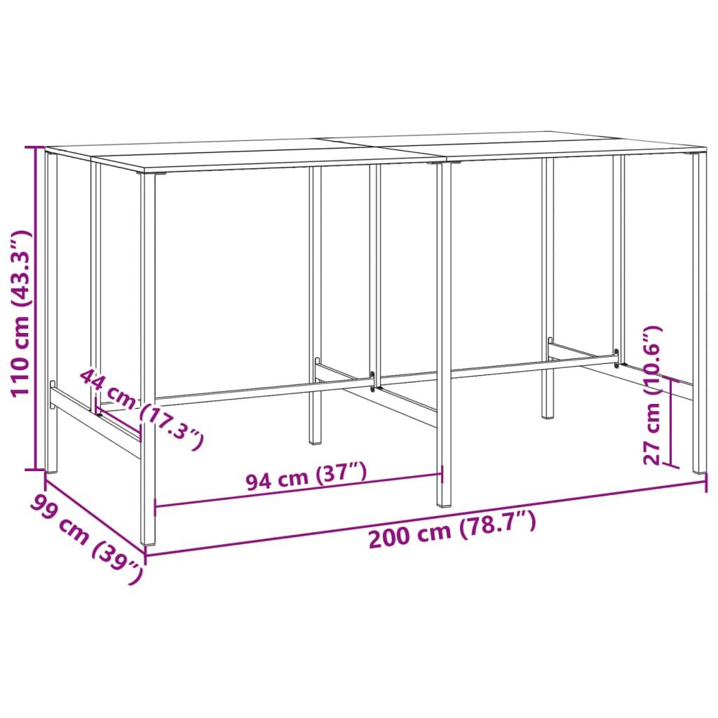 Vidaxl - Ensemble de bar de jardin 9 pcs noir acier enduit de poudre vidaXL 3283754 - Image 3