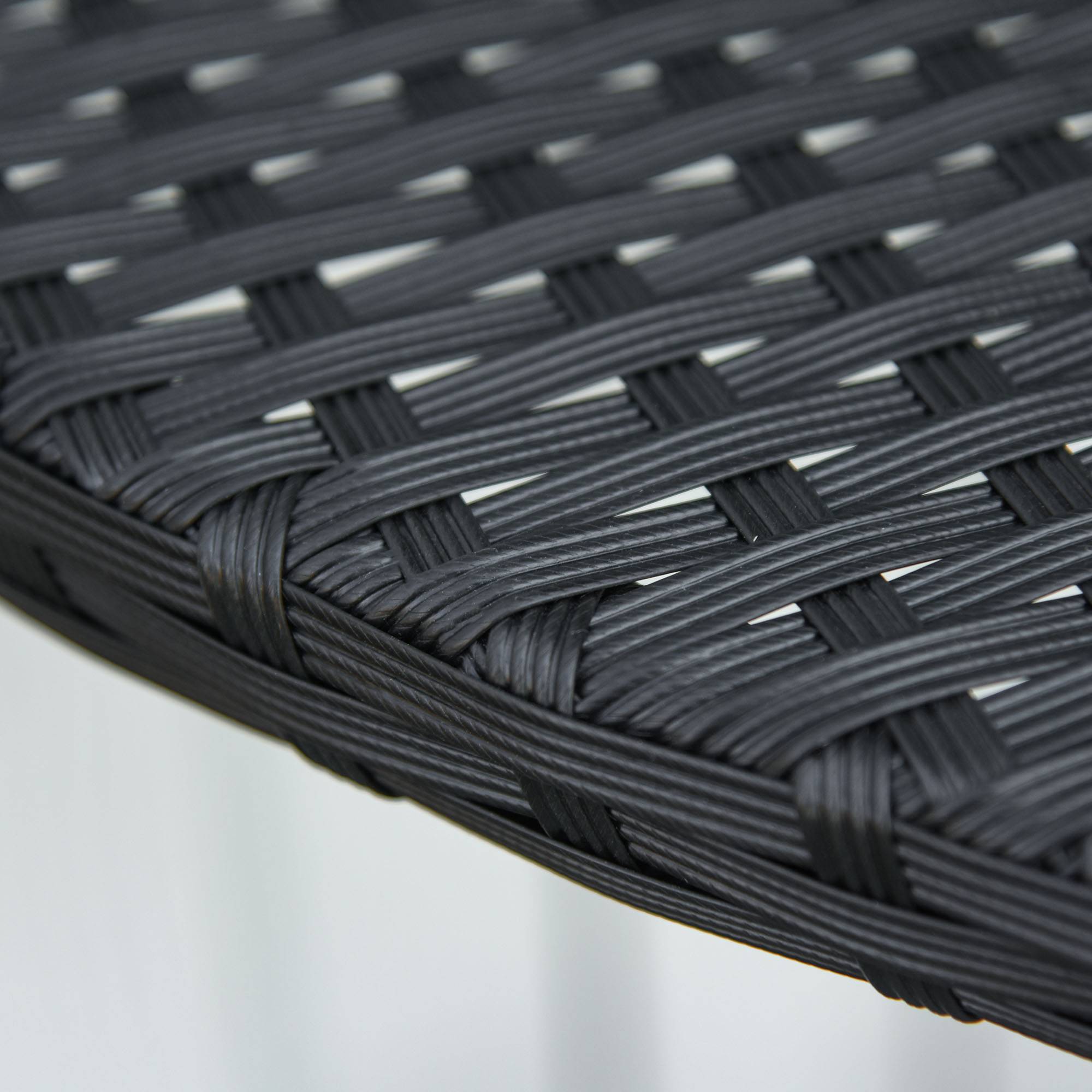 Table demi-lune Résine tressée Balcon Jardin Gain de place 100x50cm Noir - ComfortXL Outdoor Living - Image 10
