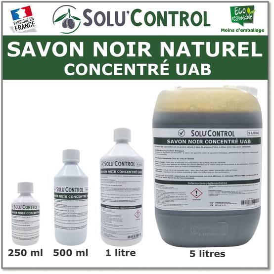 SOLU'CONTROL - Kit Savon Noir Naturel - 250ml + Pulvérisateur 2L - Nettoyant Feuilles, enlève le miellat, agit contre pucerons et cochenilles - Image 7