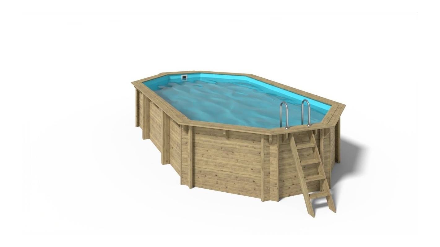Altanka - Piscine en bois 7,57x4,07 - H.1,31 m fixations à sceller - BAS745OSPI - Imagen 10