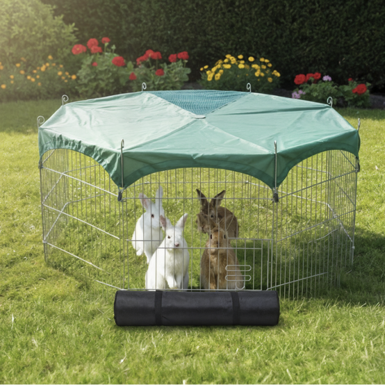 Parc Enclos avec tapide de sol Extérieur grillage en métal petit animaux Taille M Maison été 2711 - Image 1