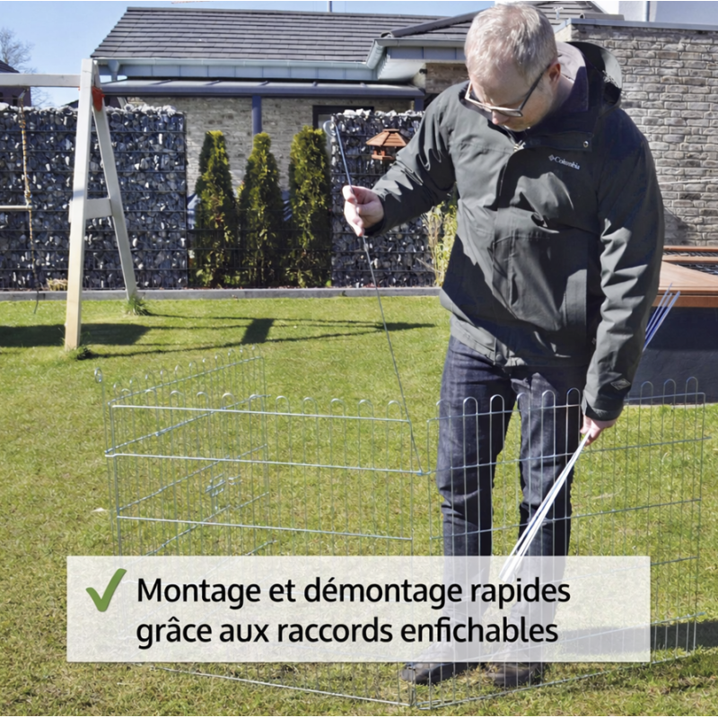Parc Enclos avec tapide de sol Extérieur grillage en métal petit animaux Taille M Maison été 2711 - Image 5