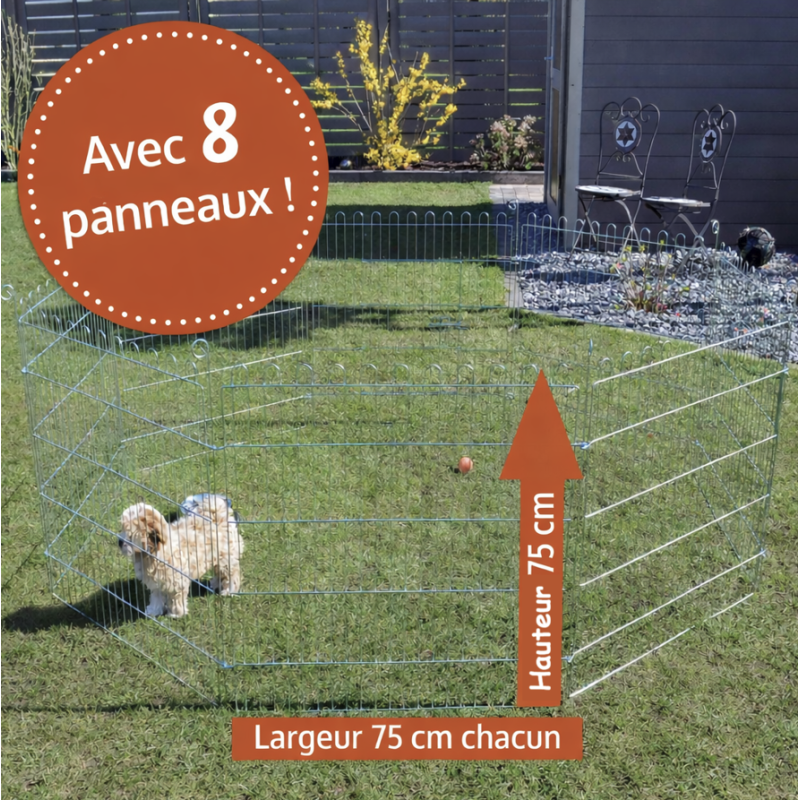 Parc Enclos avec tapide de sol Extérieur grillage en métal petit animaux Taille M Maison été 2711 - Image 2