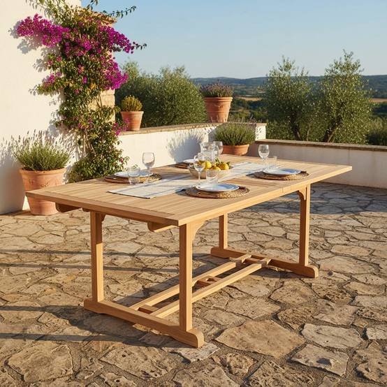 Teck'Attitude - Table extensible rectangulaire teck massif 12 places Sydney - TECK'Attitude - Imagen 3