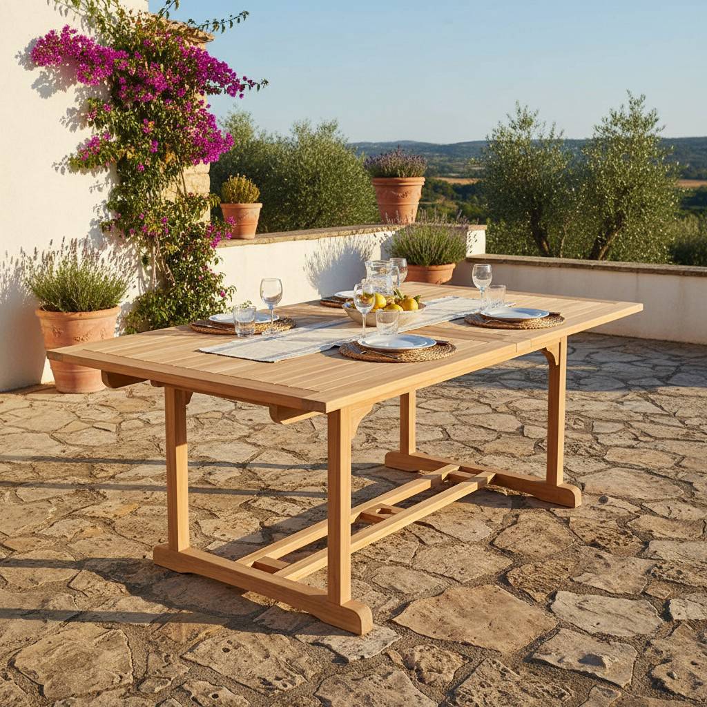 Teck'Attitude - Table extensible rectangulaire teck massif 12 places Sydney - TECK'Attitude - Imagen 3