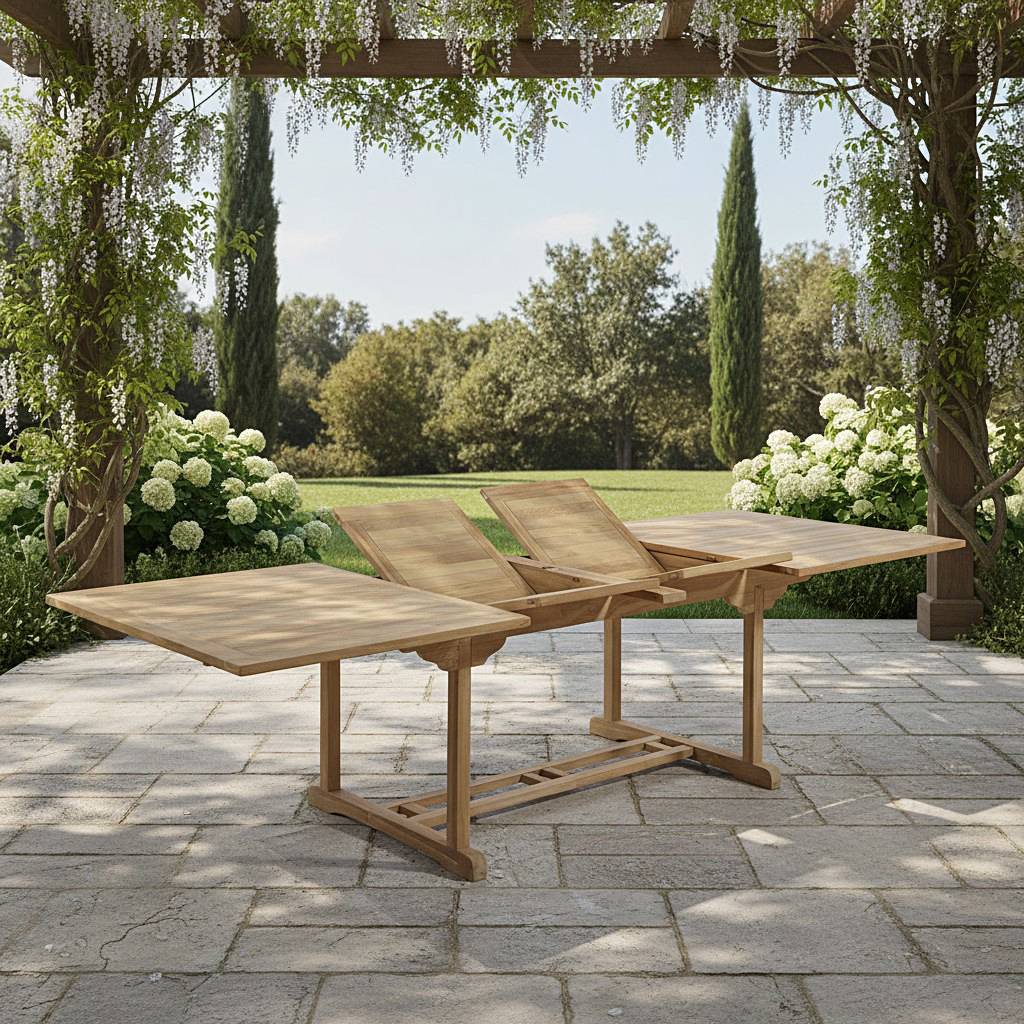 Teck'Attitude - Table extensible rectangulaire teck massif 12 places Sydney - TECK'Attitude - Imagen 4