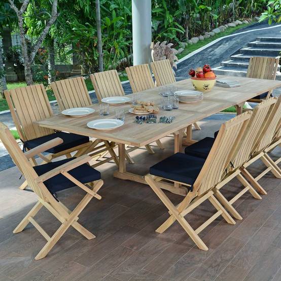Table extensible rectangulaire teck massif 12 places Sydney - TECK'Attitude - Image 6