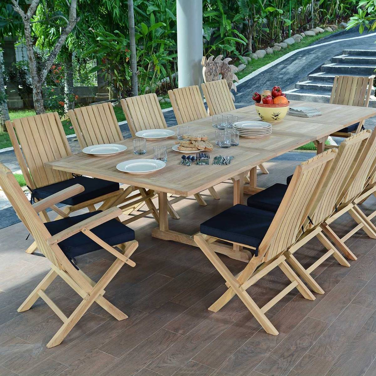 Table extensible rectangulaire teck massif 12 places Sydney - TECK'Attitude - Image 6