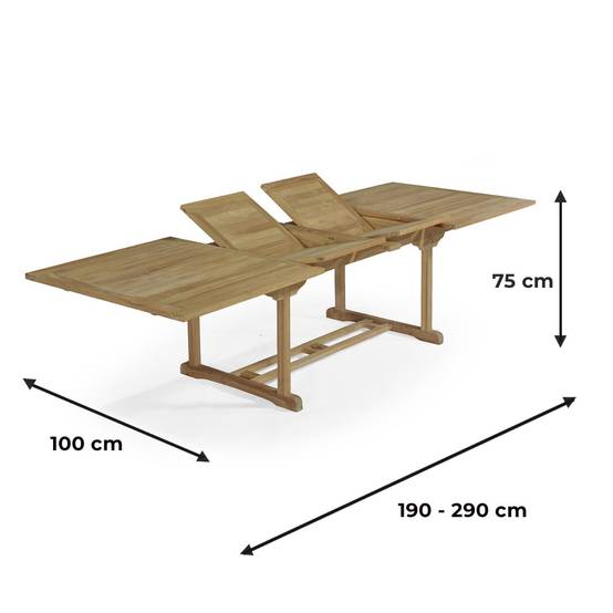 Table extensible rectangulaire teck massif 12 places Sydney - TECK'Attitude - Image 8