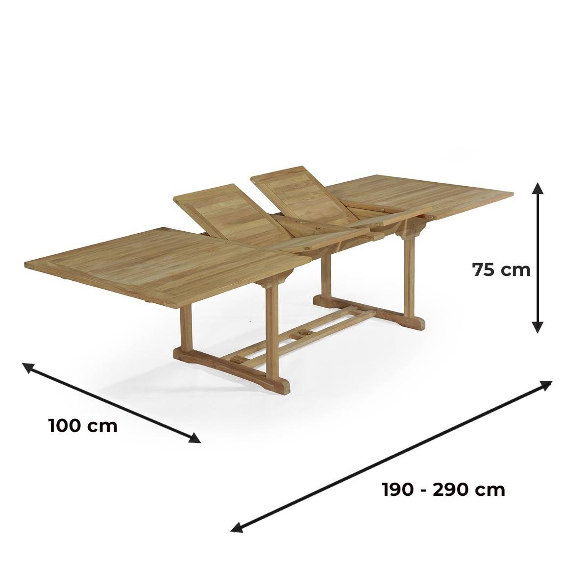 Table extensible rectangulaire teck massif 12 places Sydney - TECK'Attitude - Image 8