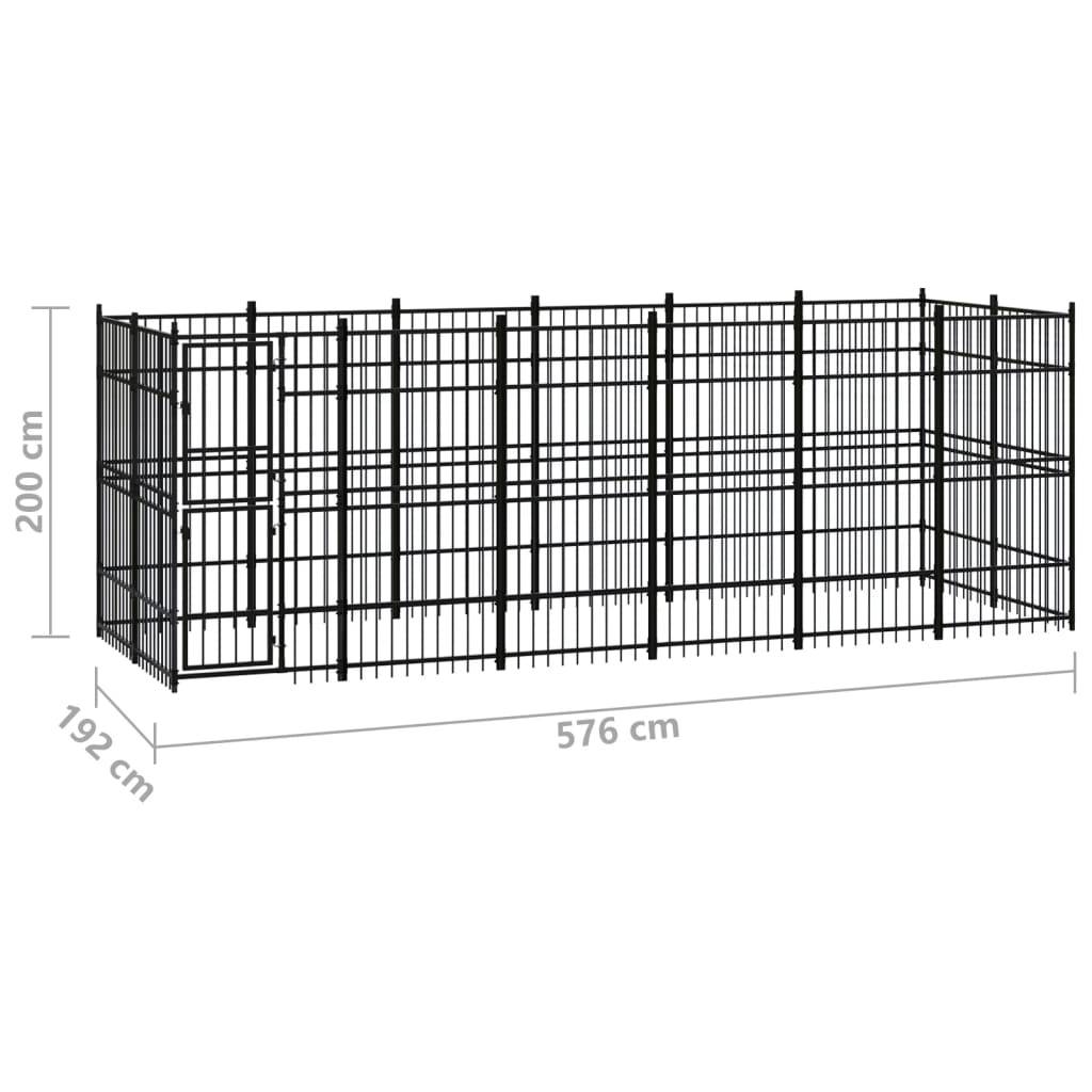 Vidaxl - Chenil d'extérieur pour chiens Acier 11,06 m² vidaXL 3097960 - Imagen 8