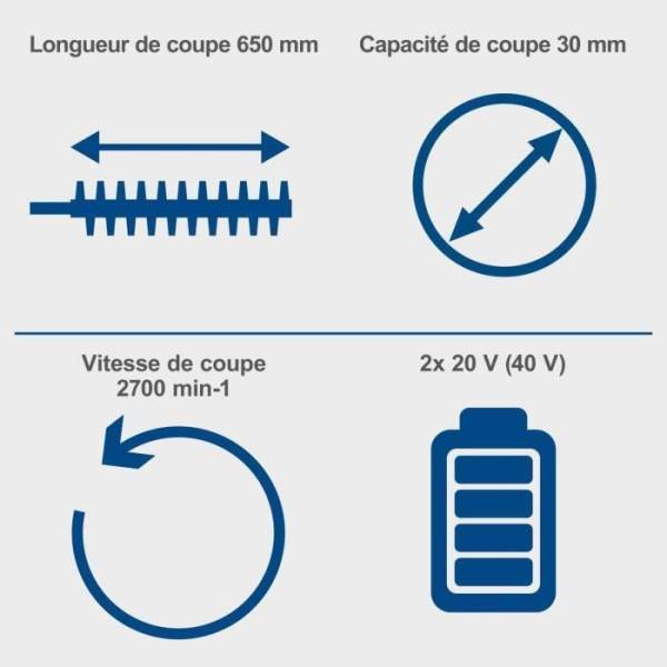 Scheppach - Pack taille-haie sans fil BC-HT720-X - longueur de coupe de 65cm - SCHEPPACH 20V IXES + 2 batteries 4Ah + chargeur double - Image 4