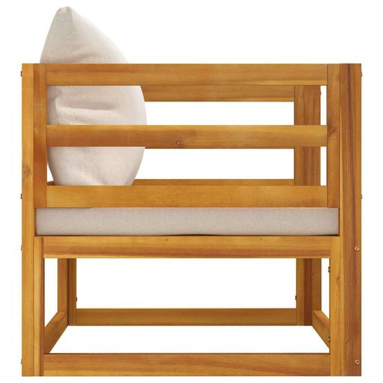 Fauteuil de Jardin Bas en Bois d'Acacia Durable avec Dossier Confortable et Coussins Gris – ComfortXL Outdoor Living - Image 5