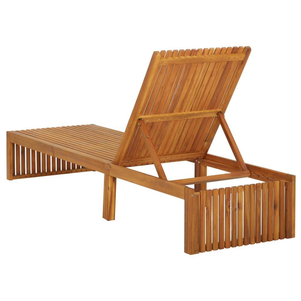 Helloshop26 - Transat chaise longue bain de soleil lit de jardin terrasse meuble d'extérieur avec coussin bois d'acacia solide - Imagen 6