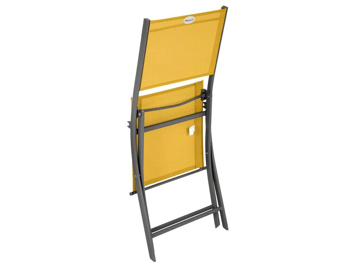 Hesperide - Lot de 4 Chaises de jardin pliante métal Modula Moutarde/Graphite - Hespéride - Imagen 4