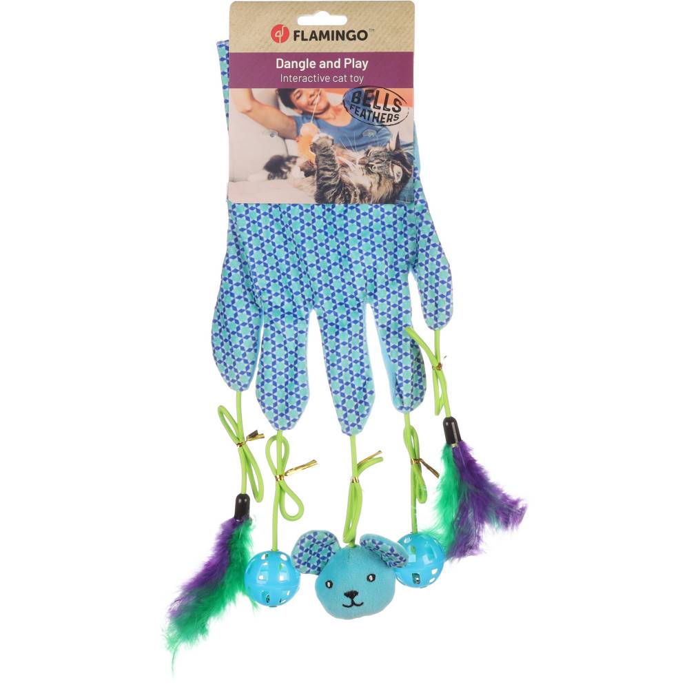 Gant avec jouets bleu 55 cm x 3.8 cm pour chat - Image 4