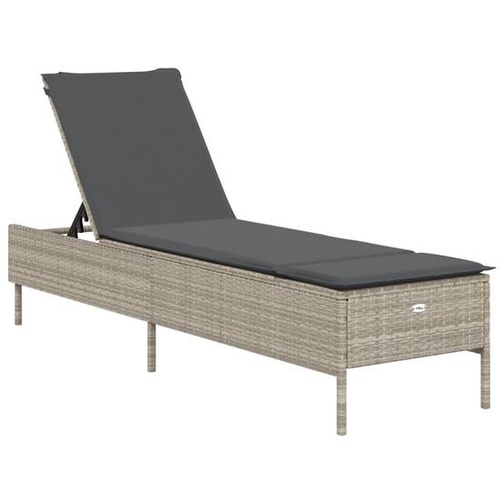 Lot Lits de Soleil Résine Gris Clair 5 Positions Matelas Anthracite Piscine – ComfortXL Outdoor Living - Image 4