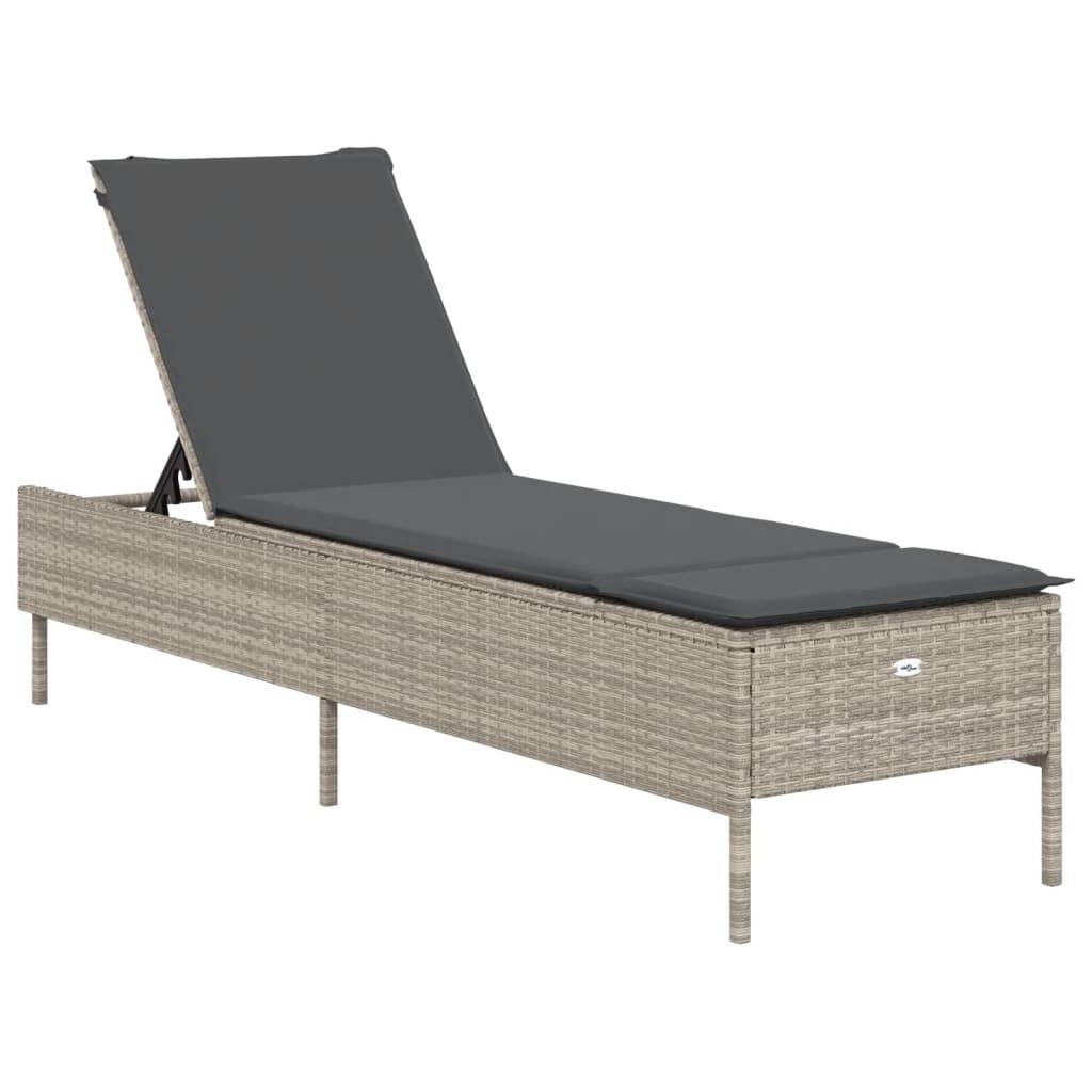 Lot Lits de Soleil Résine Gris Clair 5 Positions Matelas Anthracite Piscine – ComfortXL Outdoor Living - Image 4