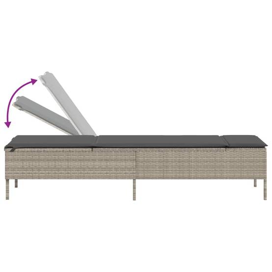 Lot Lits de Soleil Résine Gris Clair 5 Positions Matelas Anthracite Piscine – ComfortXL Outdoor Living - Image 8