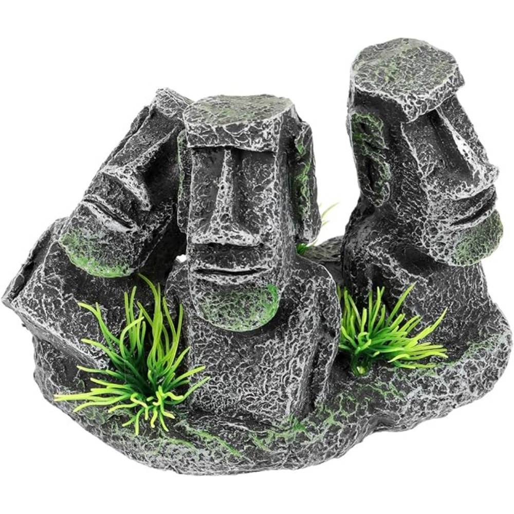 Ornement Aquarium Statue Moai en Résine - Image 1