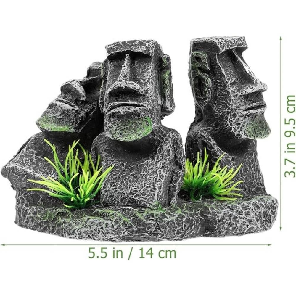 Ornement Aquarium Statue Moai en Résine - Image 5