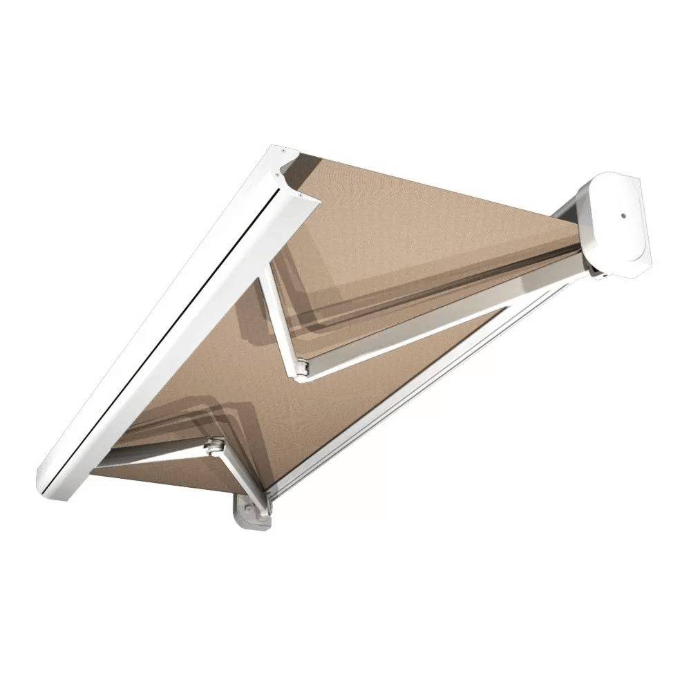 Intersun - Store banne coffre CELESTE 4,00x3,00 M (Motorisé Secours à Télécommande + LED - Blanc - Taupe) - INTERSUN - Imagen 1