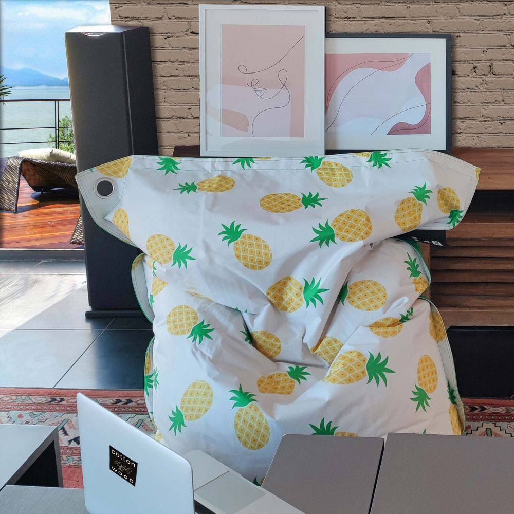 Jardindeco - Maxi coussin imprimé intérieur extérieur 140 x 180 cm Ananas - Imagen 2