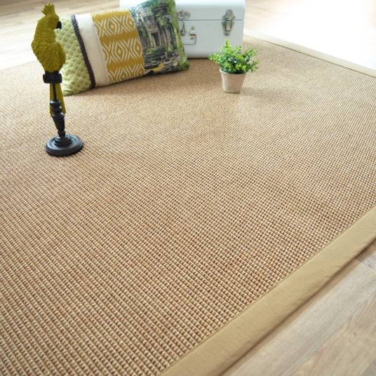 Decoweb - Tapis tissé plat - Lombok naturel - Ganse coton beige - 120 x 170 cm - Decoweb - Image 1