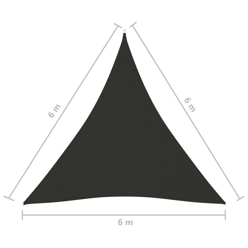 Helloshop26 - Voile toile d'ombrage parasol tissu oxford triangulaire 6 x 6 x 6 m anthracite - Imagen 6