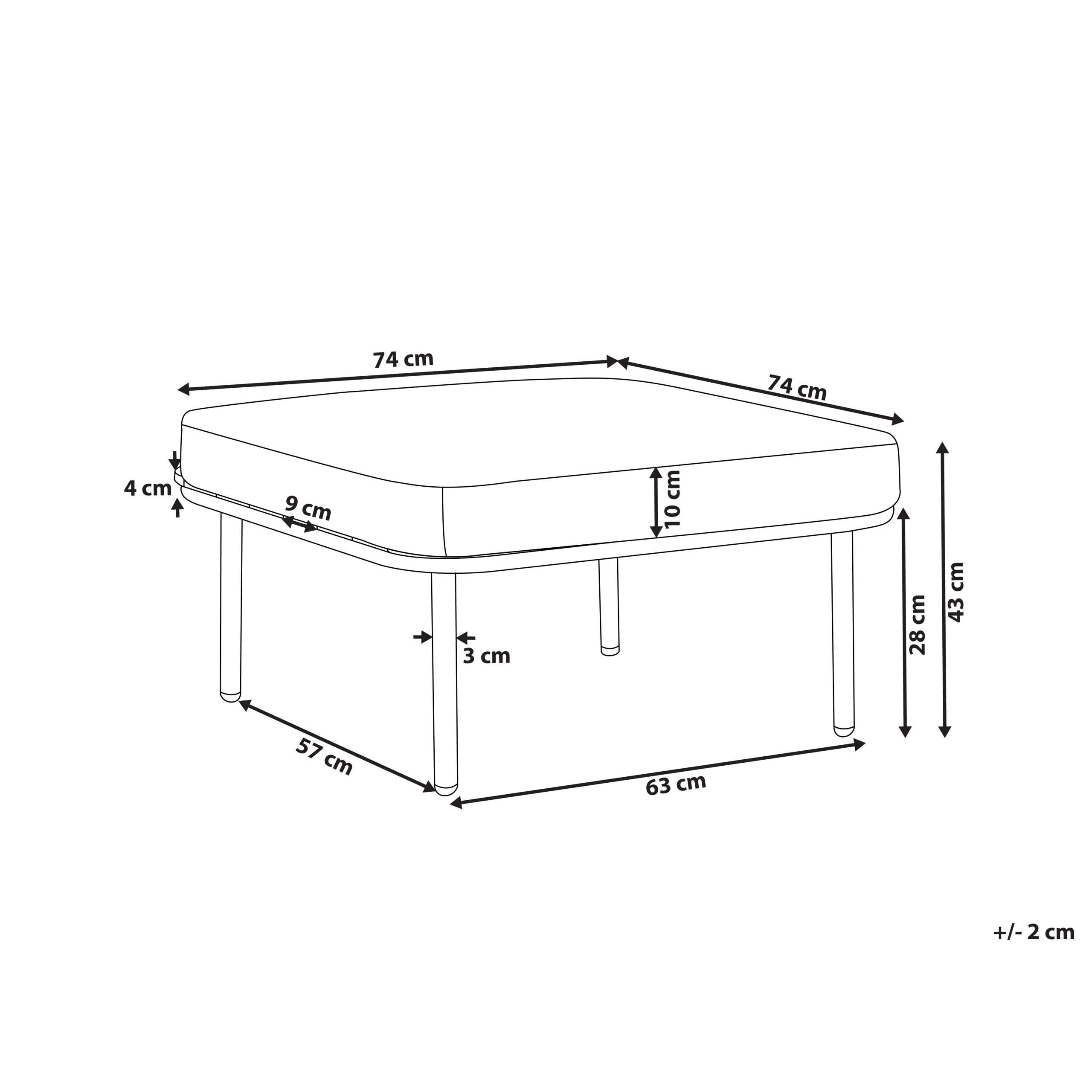 Beliani - Repose-pied Aluminium Gris SENISE - Beliani - Imagen 3