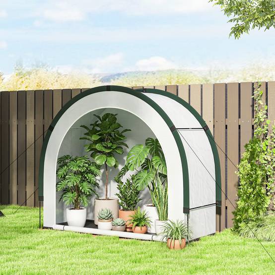 Serre de jardin pliable en PE et fibre de verre vert 200 x 80 x 164 cm - PANGIVO - Image 3