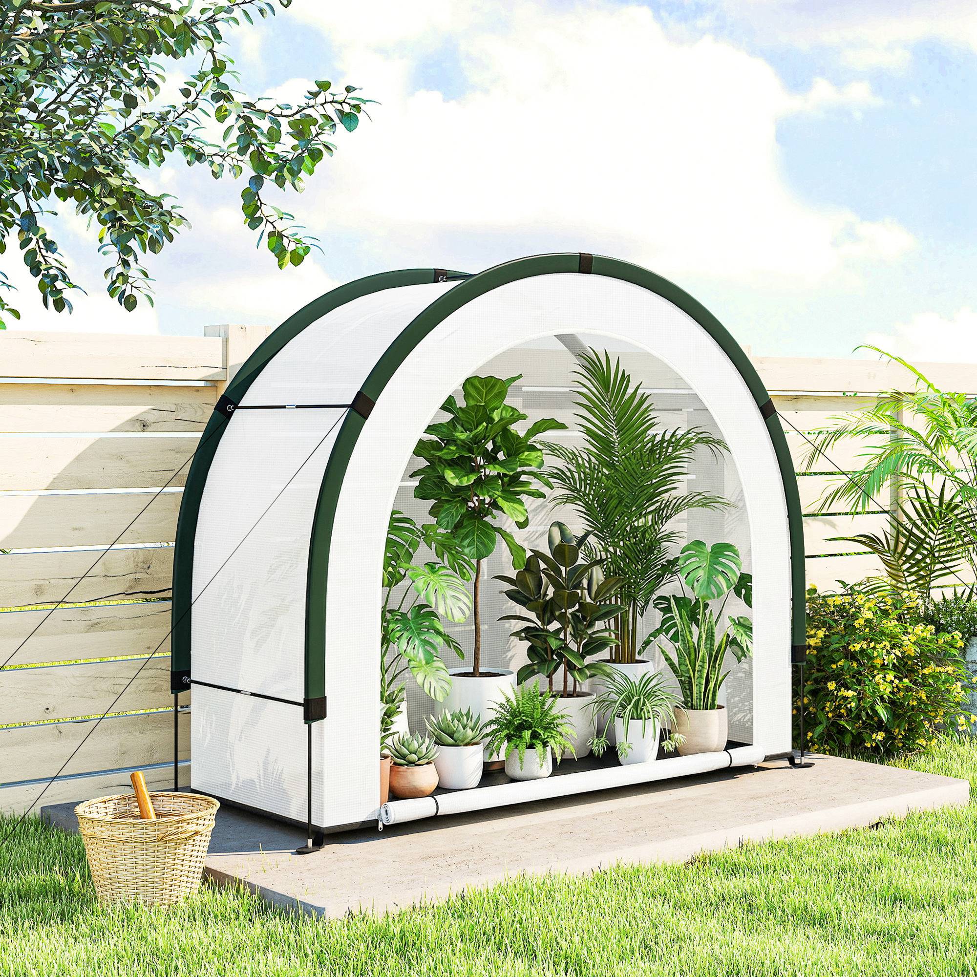 Serre de jardin pliable en PE et fibre de verre vert 200 x 80 x 164 cm — free download