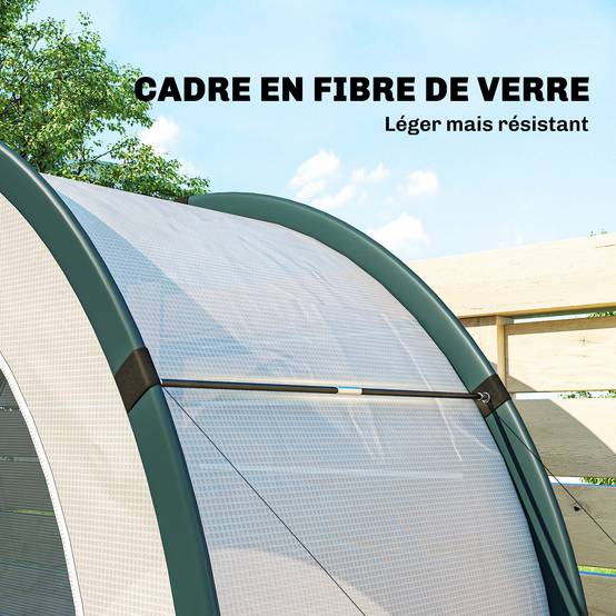 Serre de jardin pliable en PE et fibre de verre vert 200 x 80 x 164 cm - PANGIVO - Image 9