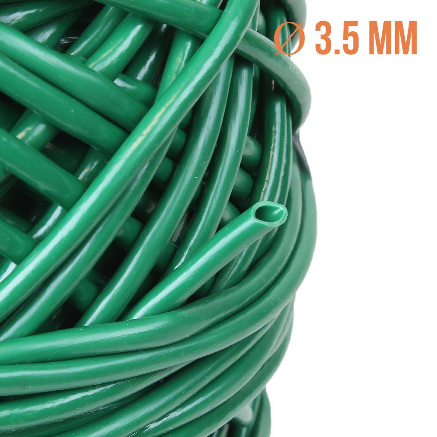 Linxor - Bobine de lien de tuteurage, tube creux antigel en PVC, pour plantes et arbustes d'intérieur ou extérieur - Diam 3,5 mm x 150 m - Vert - Linxor - Imagen 3