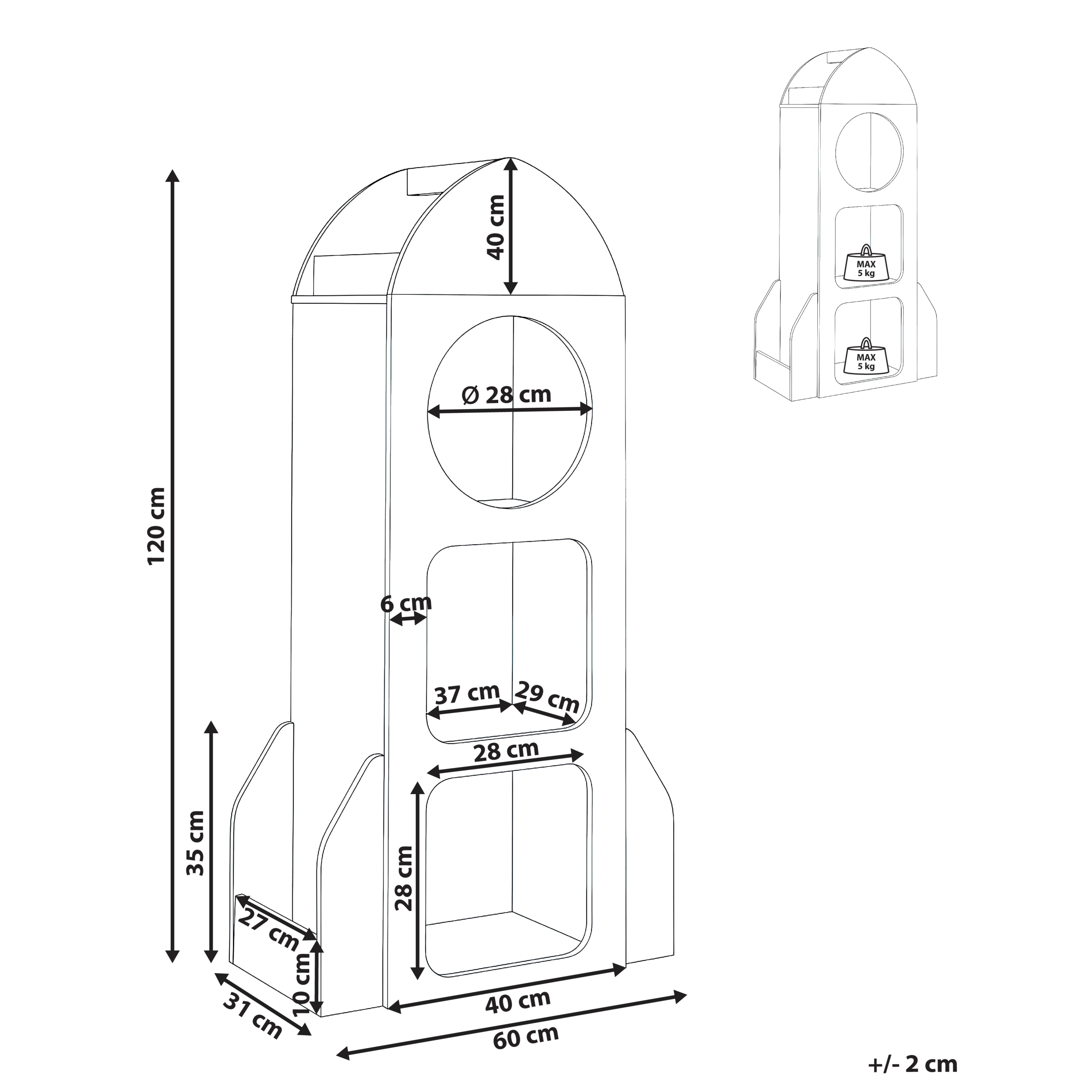 Beliani - Meuble de rangement MDF Blanc COSMOS - 60x31x120- Beliani - Image 3
