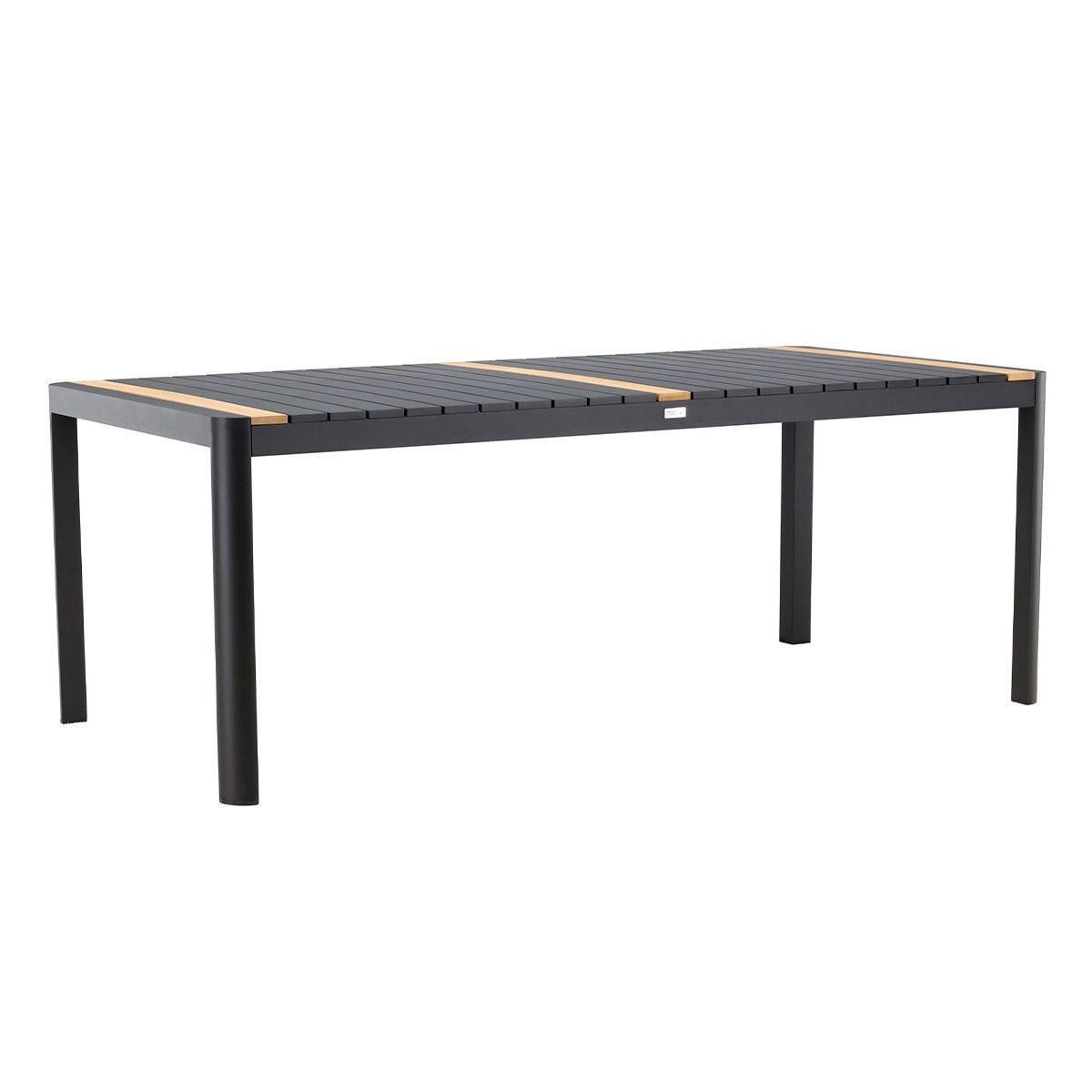 Paris Prix - Table de Jardin en Teck "Togo" 200cm Noir - Image 1