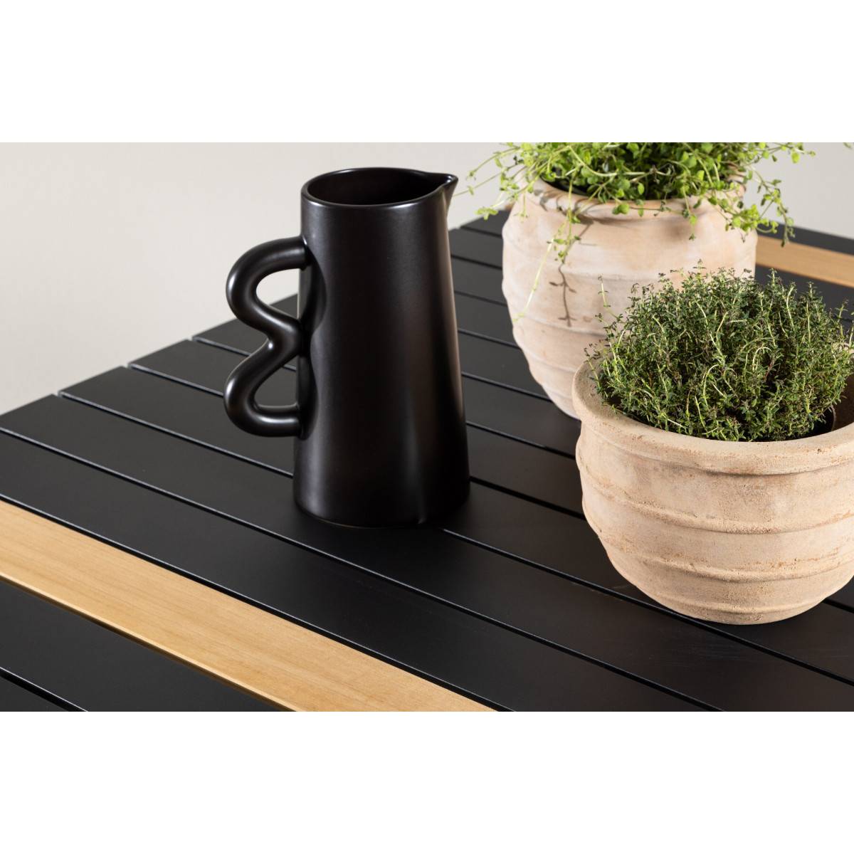 Paris Prix - Table de Jardin en Teck "Togo" 200cm Noir - Image 9