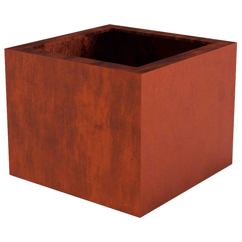 Forest Style - Bac à fleurs carré en acier corten 93L - Image 1