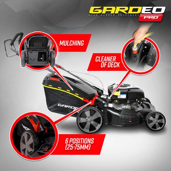 Gardeo Pro - Tondeuse thermique tractée 161CC avec moteur Briggs and Stratton, mulching et éjection latérale - Gardeo Pro - Image 2