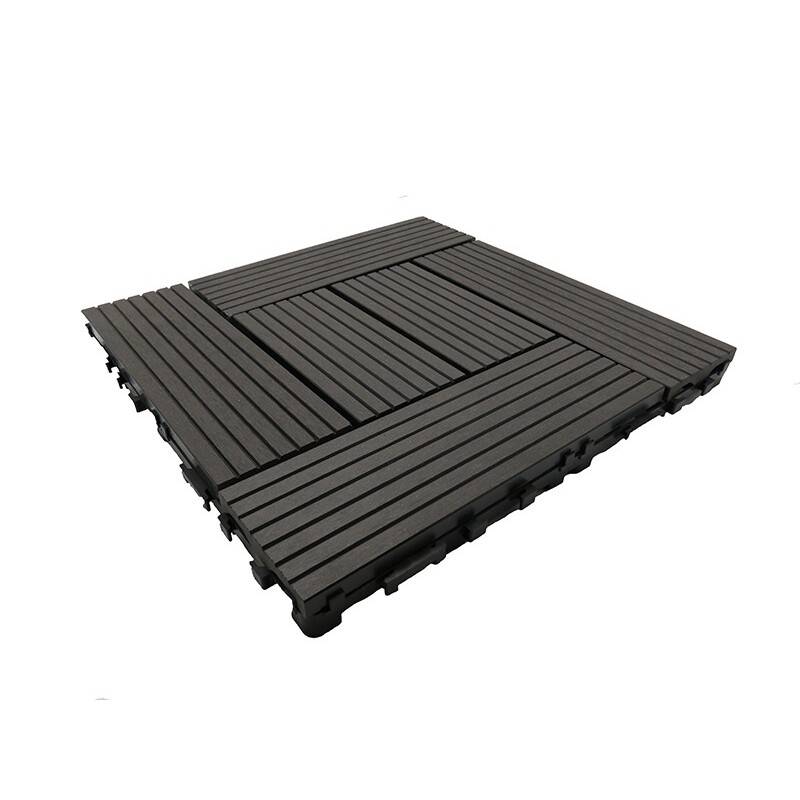 Pack dalle de terrasse 1m² bois composite classic (11 pièces 30 x 30 cm ) - Coloris - Gris carbone, Largeur - 30 cm, Longueur - 30 cm - Image 2