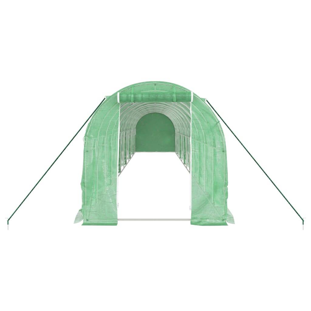 Serre de jardin 24m² - Serre de culture avec cadre en acier vert 12x2x2 m MAISON CHIC - Image 4