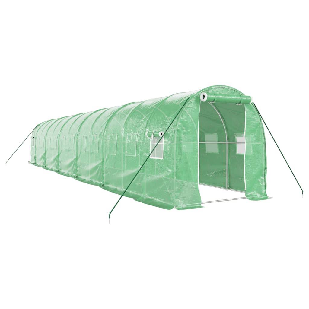 Serre de jardin 24m² - Serre de culture avec cadre en acier vert 12x2x2 m MAISON CHIC