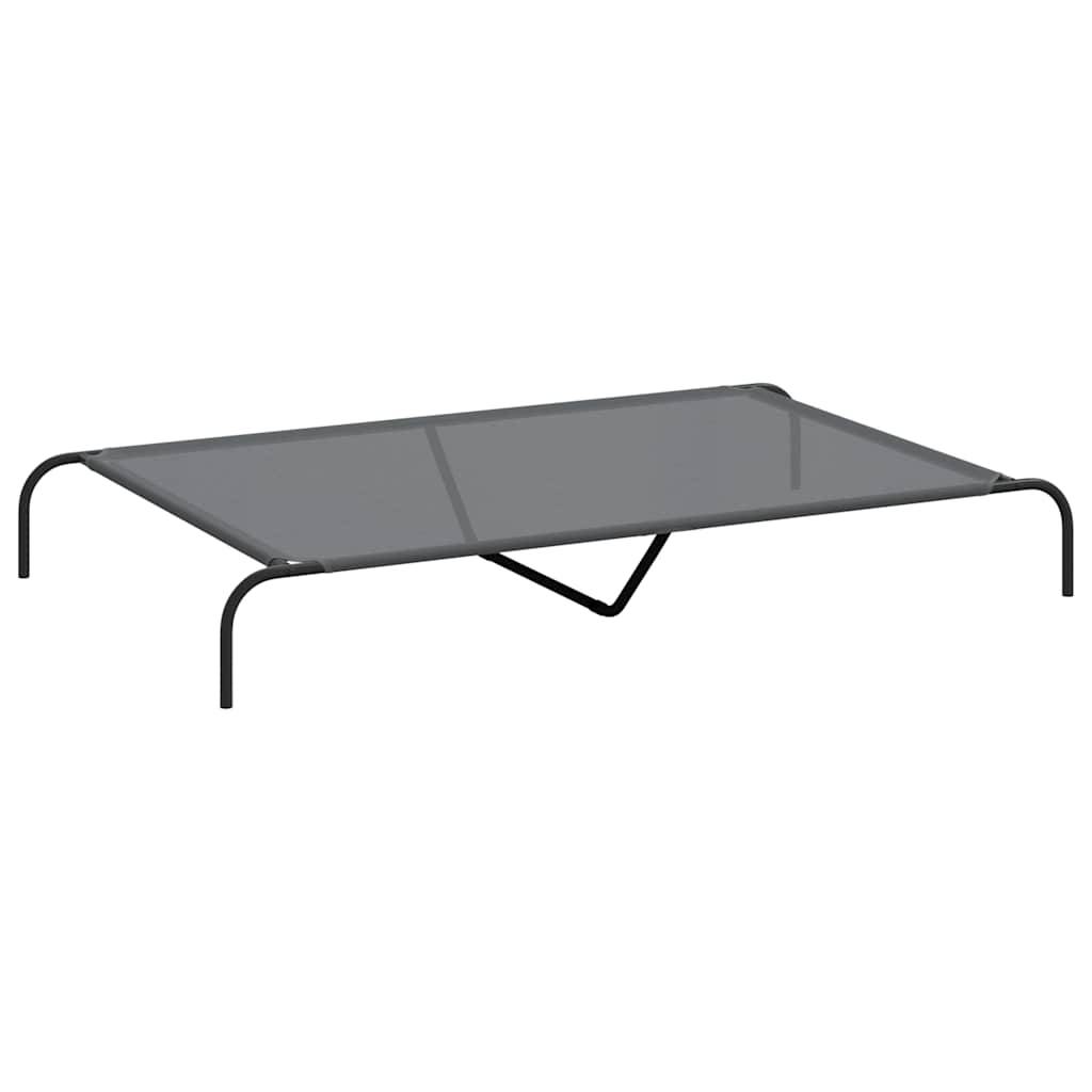 Lit surélevé pour chien textilène et acier gris 150 x 90 x 20 cm - PANGIVO - Image 2