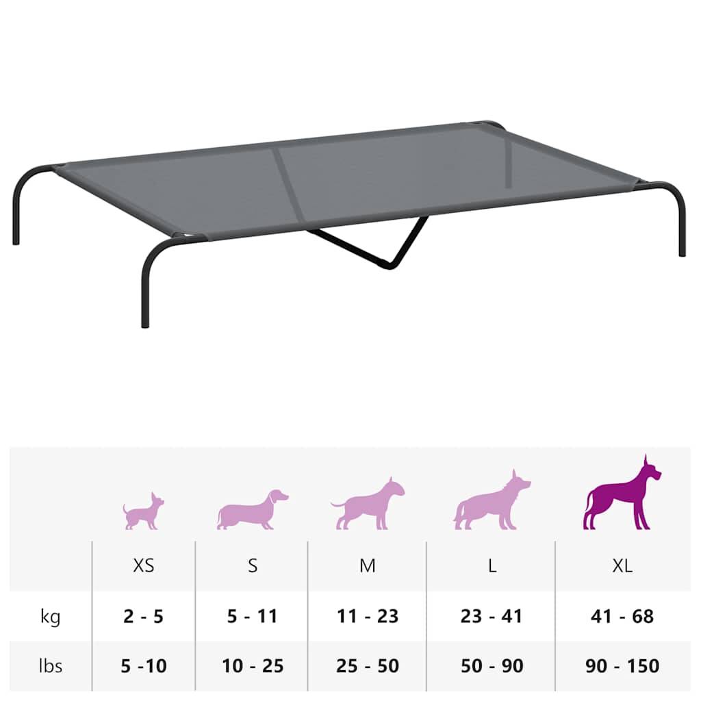 Lit surélevé pour chien textilène et acier gris 150 x 90 x 20 cm - PANGIVO - Image 9