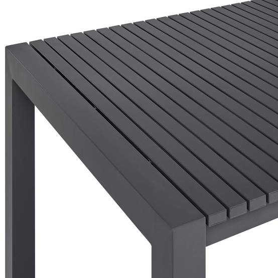 Beliani - Table de repas, 8 Personnes Aluminium Gris foncé ARDESIO - 90x220x75- Beliani - Image 5