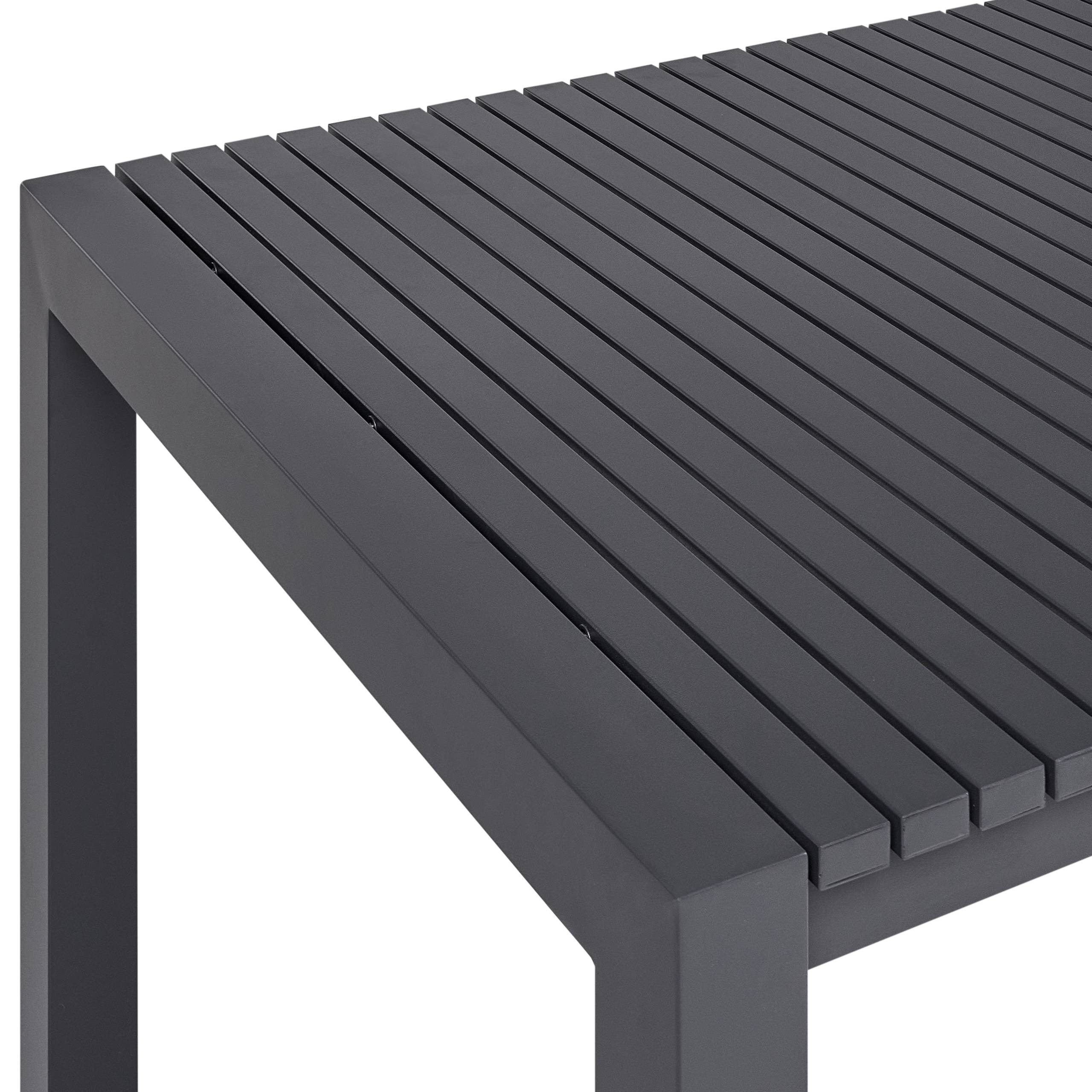 Beliani - Table de repas, 8 Personnes Aluminium Gris foncé ARDESIO - 90x220x75- Beliani - Image 5