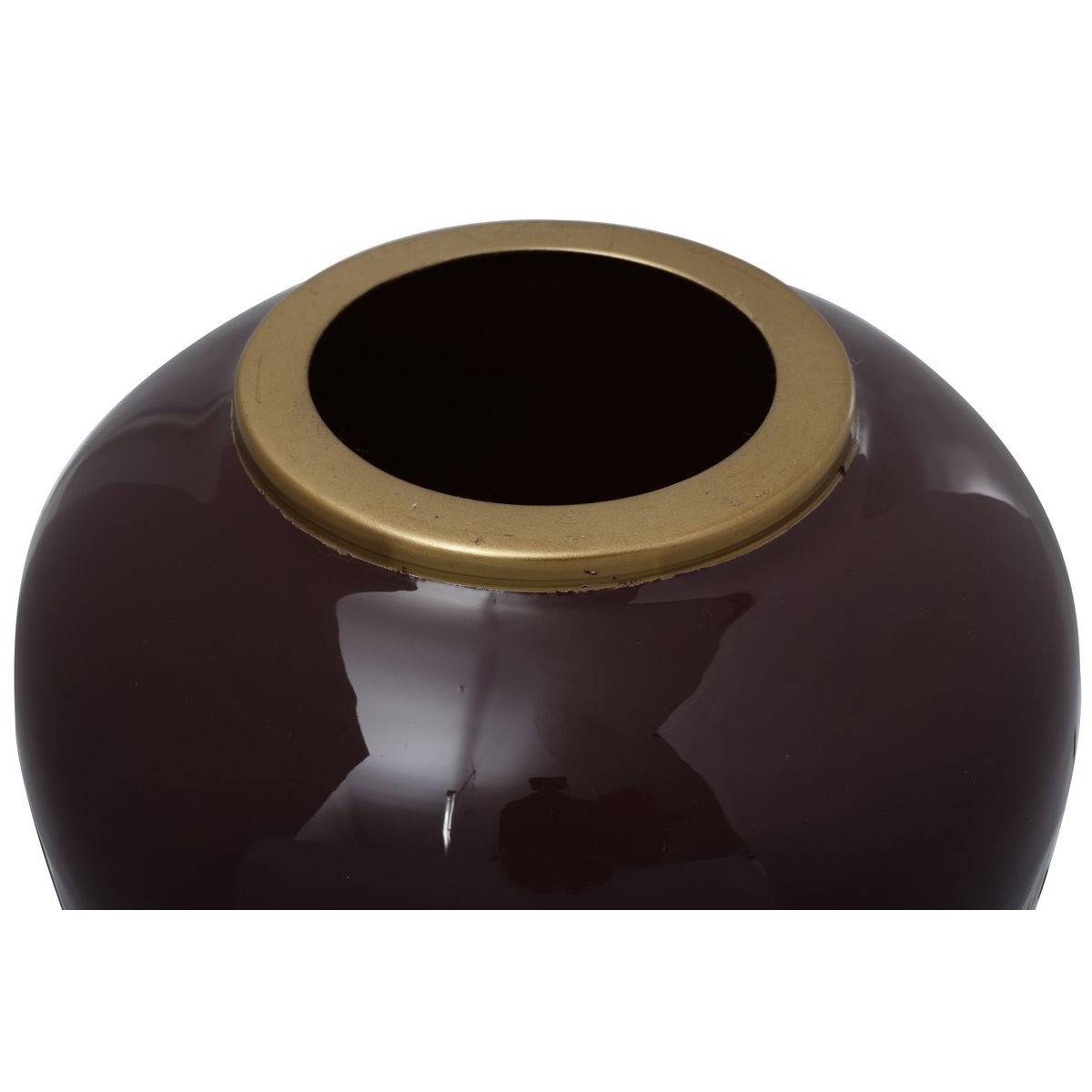 Vase Rond Déco "Somyu" 48cm Bordeaux & Or - Image 2